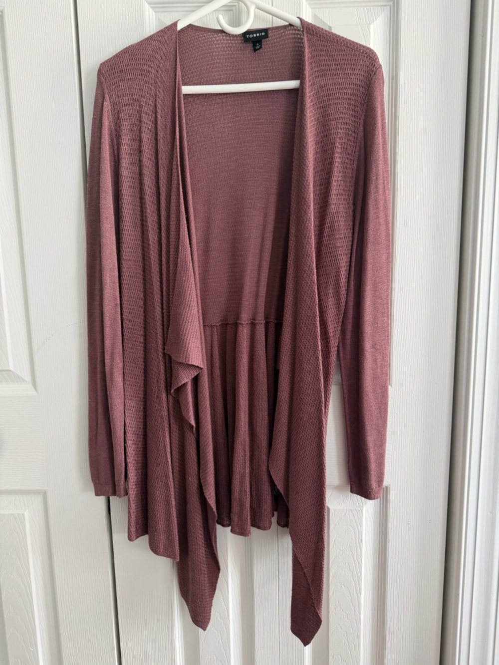 torrid Dusty Mauve Open-Front Draped Cardigan